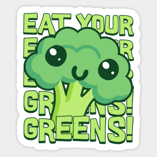 Eat Your Greens! Kawaii Broccoli Sticker